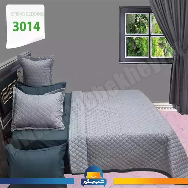 فروشگاه شب بخیر - four-seasons-gray-and-elephant-quilt-set-code-3014