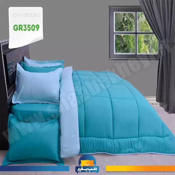 فروشگاه شب بخیر - sport-bedding-set,-turquoise-blue,-silk-blue,-code-3506