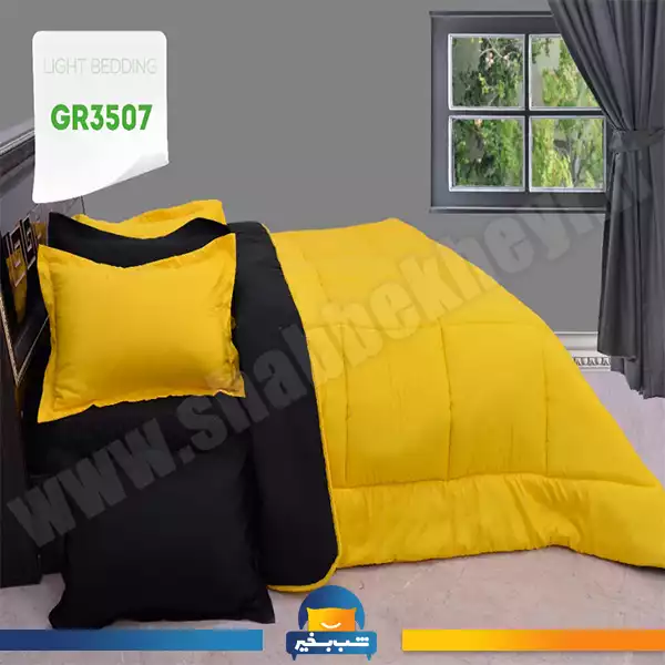 فروشگاه شب بخیر - yellow,-black-sports-bedspread-set,-code-3507