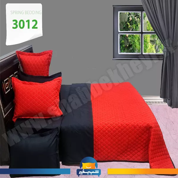 فروشگاه شب بخیر - ست-لحاف-چهار-فصل-قرمز-و-مشکی-فصل-کد-3012
